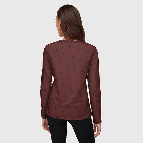 Женский лонгслив Конь на фоне цвета гранж / 3D-принт – фото 4