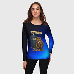 Лонгслив женский Doctor Hoo сова у телефонной будки, цвет: 3D-принт — фото 2