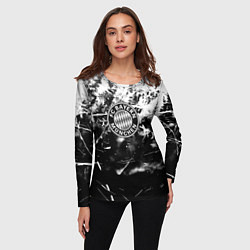 Лонгслив женский Bayern Mnchen черно белая бумага, цвет: 3D-принт — фото 2