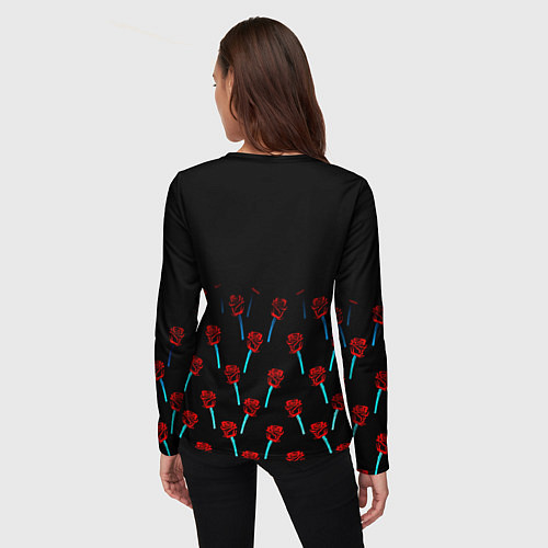 Женский лонгслив Бавария Мюнхен розы паттерн / 3D-принт – фото 4