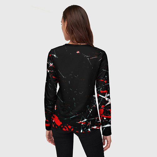 Женский лонгслив Бавария Мюнхен штрихи красок / 3D-принт – фото 4