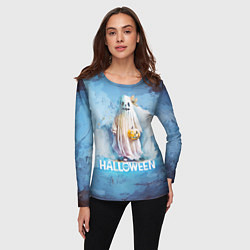Лонгслив женский Приведение на halloween, цвет: 3D-принт — фото 2