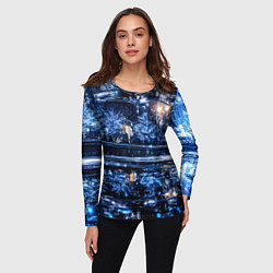 Лонгслив женский Новогодняя ночная Москва, цвет: 3D-принт — фото 2