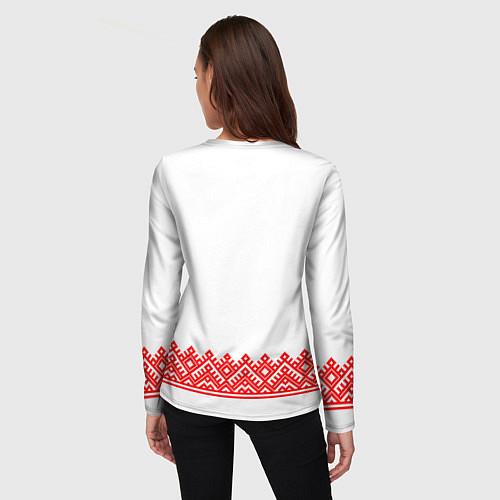 Женский лонгслив Славянская вышиванка с узорами и оберегом / 3D-принт – фото 4