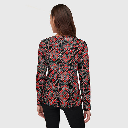 Женский лонгслив Славянский стиль - орнамент / 3D-принт – фото 4