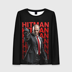 Женский лонгслив Хитман с пистолетом