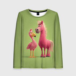 Лонгслив женский Розовые они такие, цвет: 3D-принт