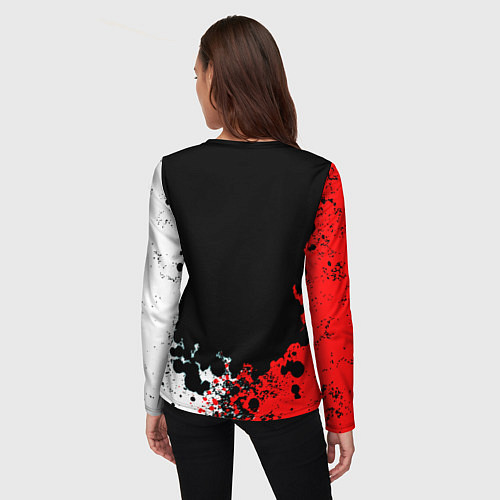Женский лонгслив Манчестер Юнайтед краски абстрактные / 3D-принт – фото 4