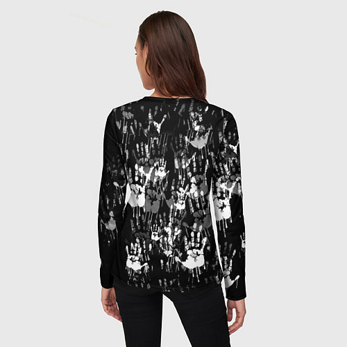 Женский лонгслив Ювентус текстура руки краски / 3D-принт – фото 4