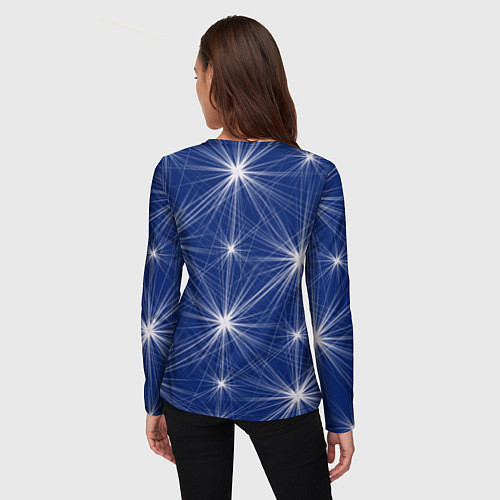 Женский лонгслив Звезды на синем фоне / 3D-принт – фото 4