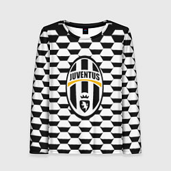 Лонгслив женский Juventus геометрия черно белая, цвет: 3D-принт