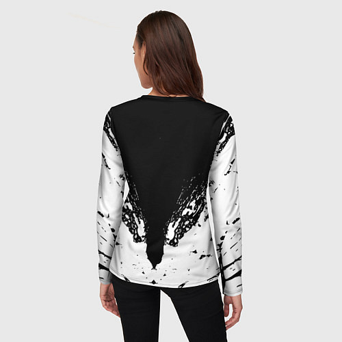 Женский лонгслив Ювентус краски всплеск текстура / 3D-принт – фото 4