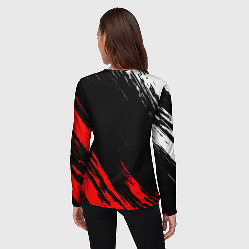 Женский лонгслив Манчестер Юнайтед x Ювентус краски / 3D-принт – фото 4
