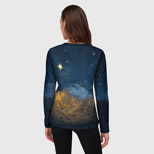 Женский лонгслив Лошадка спит с жеребенком / 3D-принт – фото 4