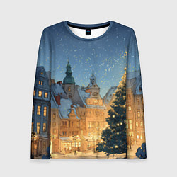Лонгслив женский Новый год в старом городе, цвет: 3D-принт