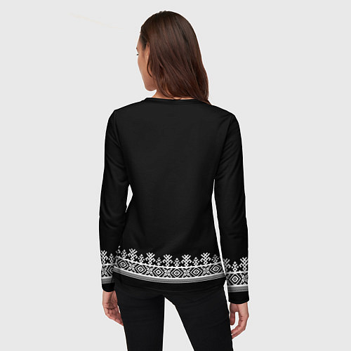 Женский лонгслив Славянская вышиванка рубаха / 3D-принт – фото 4