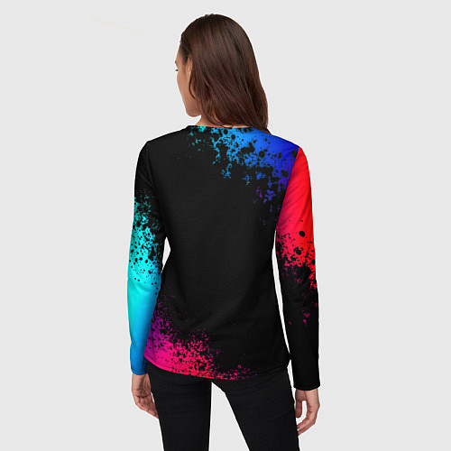 Женский лонгслив Бавария Мюнхен краски неон градиент / 3D-принт – фото 4