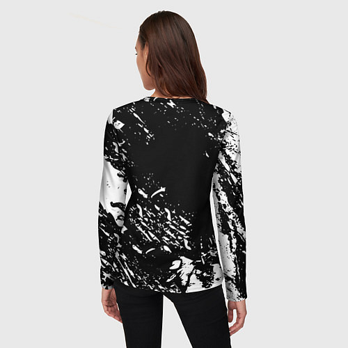 Женский лонгслив Juventus белые штрихи красок / 3D-принт – фото 4