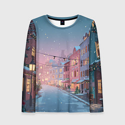 Женский лонгслив Новогодняя улица