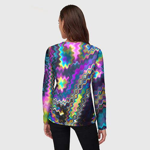 Женский лонгслив Абстракция переливы / 3D-принт – фото 4