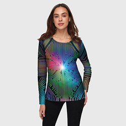 Лонгслив женский Линейная графика, цвет: 3D-принт — фото 2