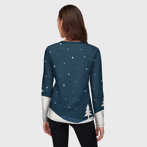 Женский лонгслив С Новым 2026 снежная надпись / 3D-принт – фото 4