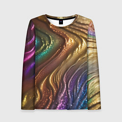 Лонгслив женский Сморщенные складочки жидкости, цвет: 3D-принт