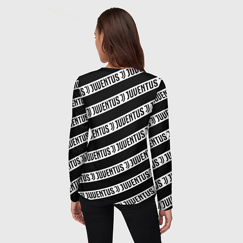 Женский лонгслив Ювентус полосы линии спорт / 3D-принт – фото 4