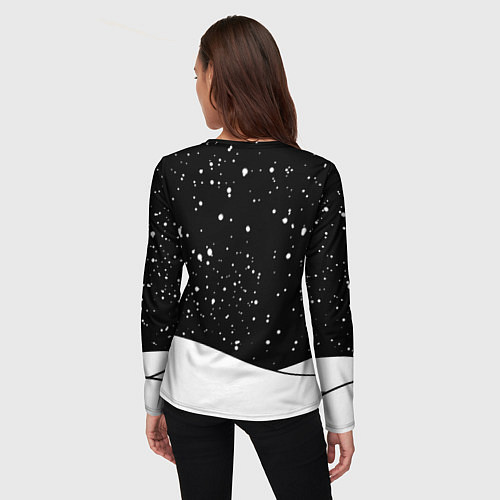 Женский лонгслив Пингвин в шапке Санты / 3D-принт – фото 4