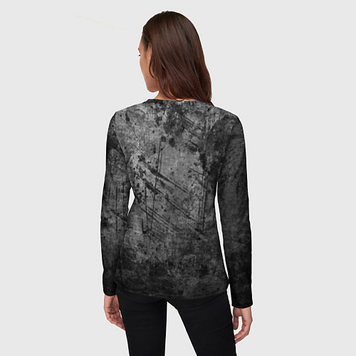 Женский лонгслив Сталкер - знак на сером / 3D-принт – фото 4