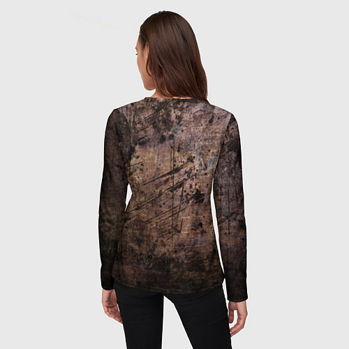 Женский лонгслив Stalker - знак на ржавой поверхности / 3D-принт – фото 4