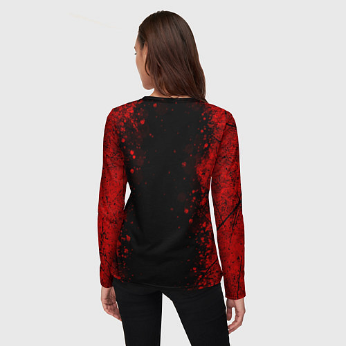 Женский лонгслив Stalker - красное на черном / 3D-принт – фото 4