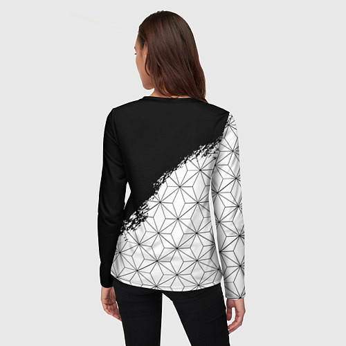 Женский лонгслив Liverpool краски текстура геометрия / 3D-принт – фото 4