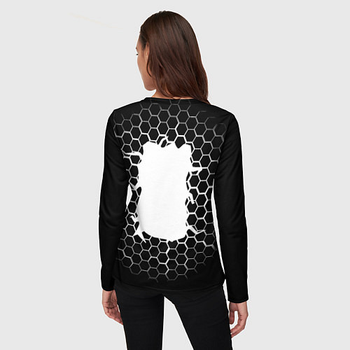 Женский лонгслив Juventus соты текстура краски / 3D-принт – фото 4