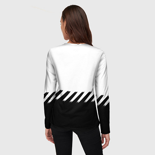 Женский лонгслив Ювентус полосы геометрия линии / 3D-принт – фото 4