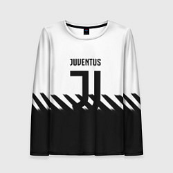 Лонгслив женский Ювентус полосы геометрия линии, цвет: 3D-принт