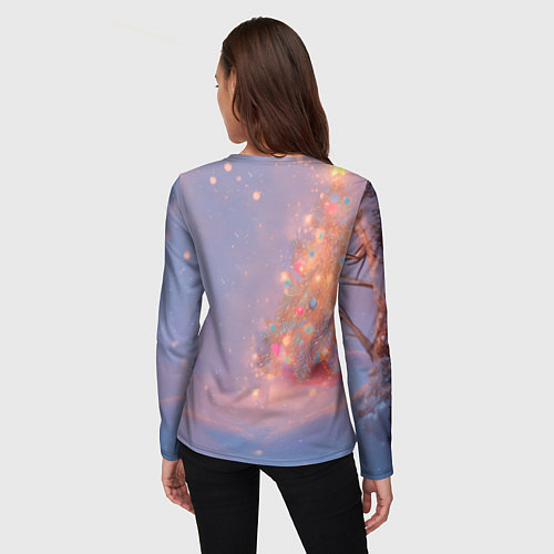 Женский лонгслив Лисичка Новый год / 3D-принт – фото 4