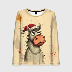 Лонгслив женский Задумчивая лошадь, цвет: 3D-принт
