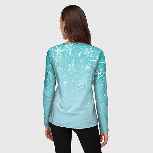 Женский лонгслив Новогодний мурлыка / 3D-принт – фото 4