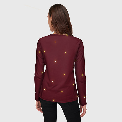 Женский лонгслив Лошадиный шик - гламурная новогодняя лошадь / 3D-принт – фото 4