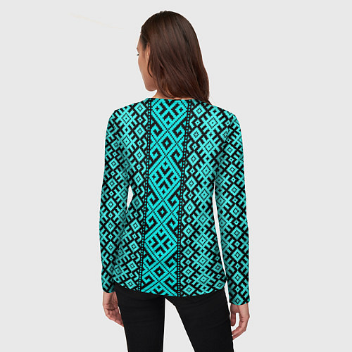 Женский лонгслив Орнамент славянский / 3D-принт – фото 4