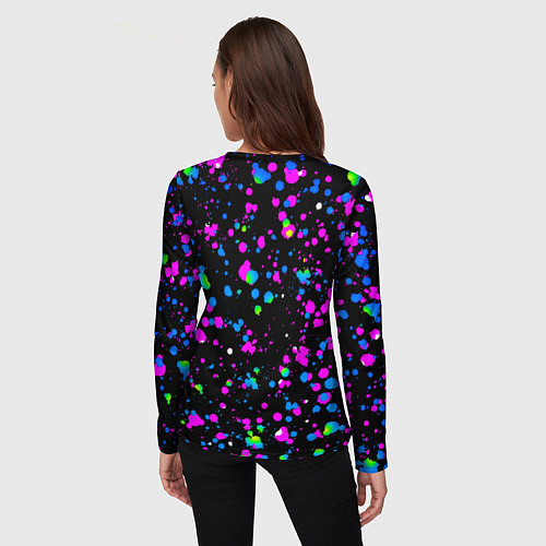 Женский лонгслив Челси неоновые краски / 3D-принт – фото 4