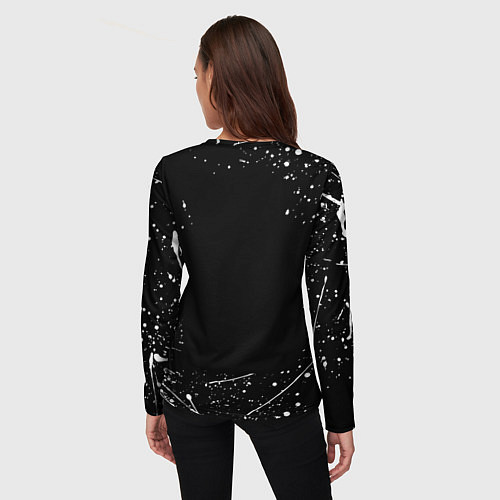 Женский лонгслив Челси белые краски всплеск / 3D-принт – фото 4