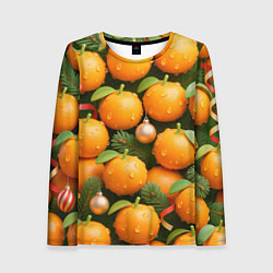 Лонгслив женский Мандариновое настроение, цвет: 3D-принт