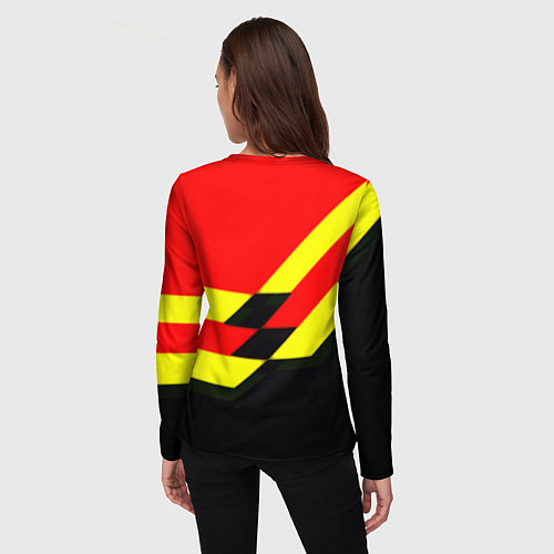 Женский лонгслив Borussia геомтерия спорт / 3D-принт – фото 4