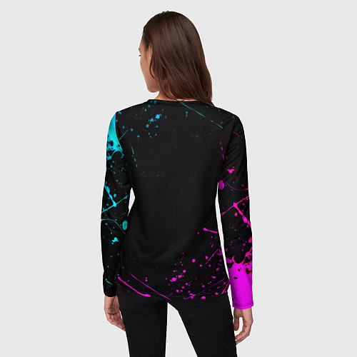 Женский лонгслив Бавария Мюнхен неоновый всплеск / 3D-принт – фото 4