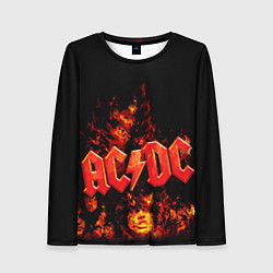 Лонгслив женский AC/DC Flame, цвет: 3D-принт