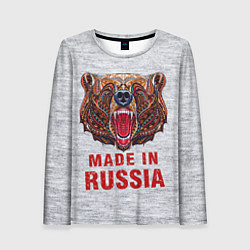 Лонгслив женский Bear: Made in Russia, цвет: 3D-принт