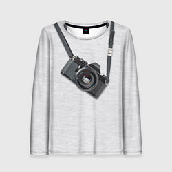 Лонгслив женский Фотоаппарат на груди, цвет: 3D-принт