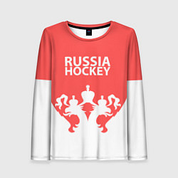 Лонгслив женский Russia Hockey, цвет: 3D-принт